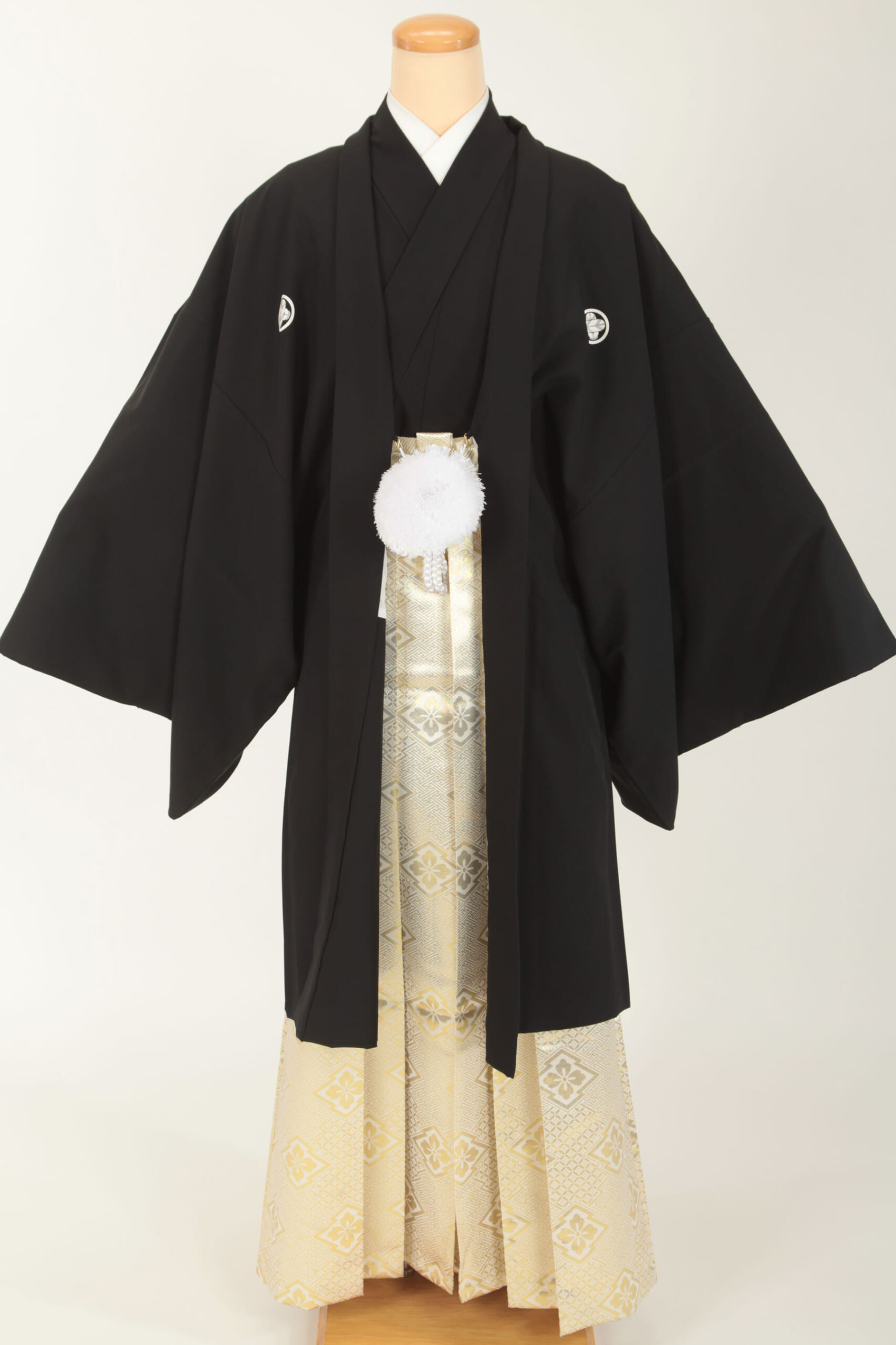 成人式用レンタル男性袴（王道黒・男性用礼服）